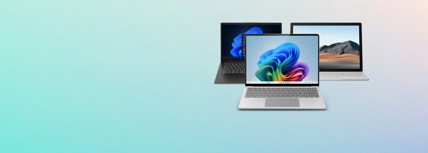 a laptops with a blue background